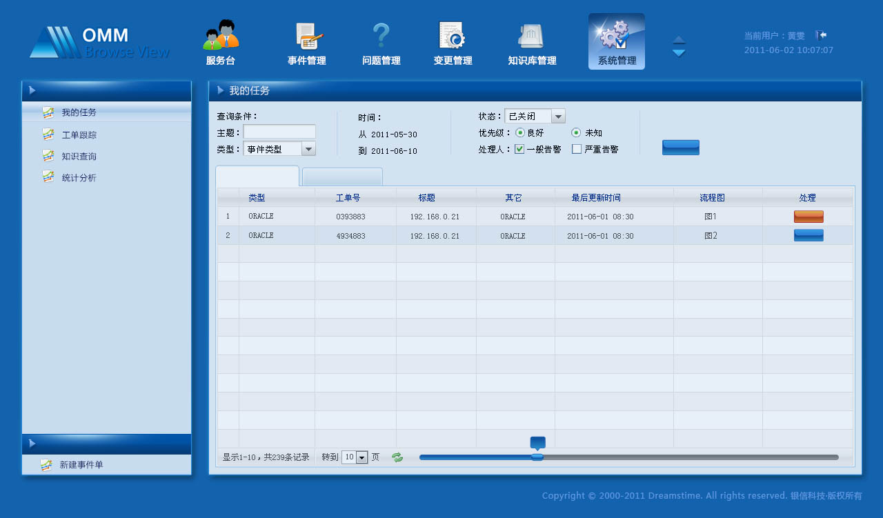 銀信科技omm界面設計