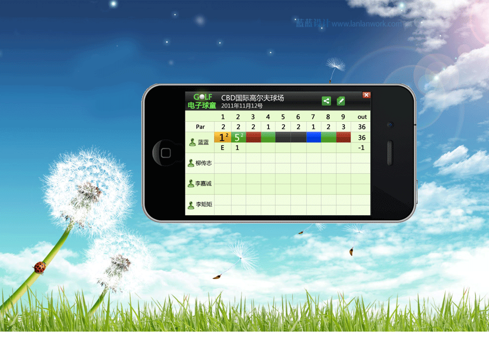 Golf電子球童Iphone APP界面設計